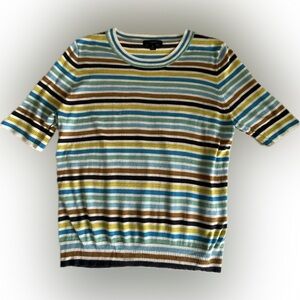 J. Crew Multicolor Striped Silk Blend Knit Top M